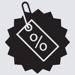 discount silhouette vector art illustration, vector illustration of a shopping bag