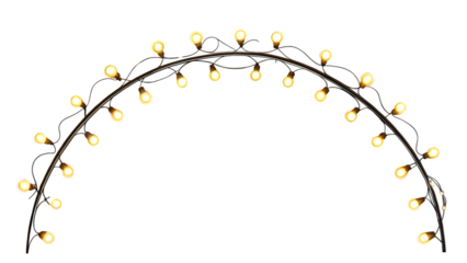 Curved Decorative Fairy Light String Forming an Elegant Loop