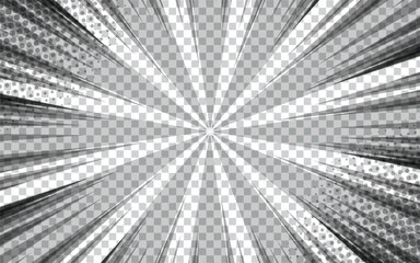Comic book radial lines background. Manga speed frame. Explosion vector illustration.
