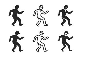 Naklejka premium Tap Dance Logo Collection. Dancing. Icon set. Set Logo of dancing: Tap dancer in mid-step. harmonious logo variations of the same emblematic concept, each with