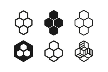 Fototapeta premium Geometric Icon Set. Geometric shapes. Icon set. Set Logo of geometric shapes: concentric rings with radial spokes. harmonious logo variations of the same