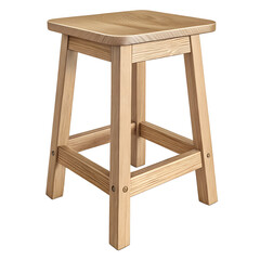 Light Brown Wooden Stool &ndash; Transparent PNG