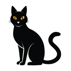 silhouette cat on white background