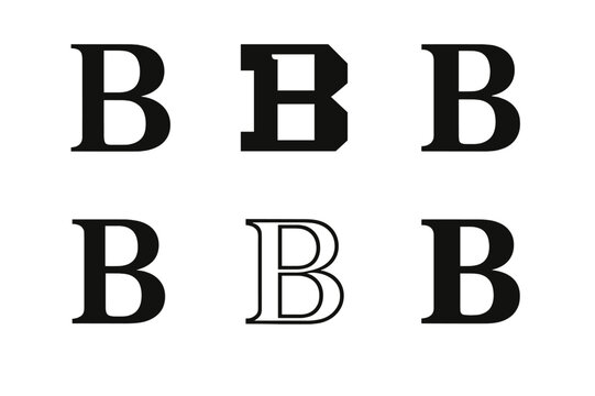 Corporate Logo Variations. Corporate typography. Icon set. Set Logo of corporate typography: Bold serif initials. harmonious logo variations of the same