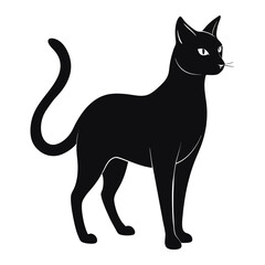 silhouette cat on white background