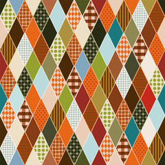 Preppy patchwork diamond retro seamless pattern quilting design background textile, scrap, wrap