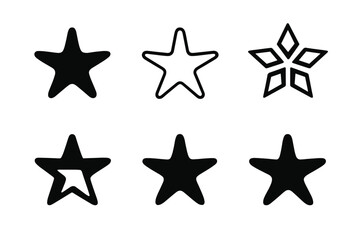 Starfish Logo Variations. Starfish. Icon set. Set Logo of starfish silhouette. harmonious logo variations of the same emblematic concept (Symmetrical form,