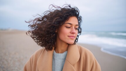 Woman standing on beach