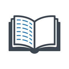 Book icon. Open book for reading icon