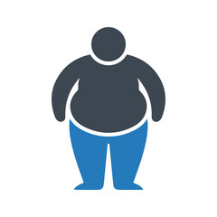 Fat man icon. Overweight icon