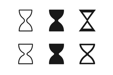 Timeless Logo Variations. Timeless elegance. Icon set. Set Logo of timeless elegance: classic hourglass symbol. harmonious logo variations of the
