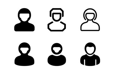 Virtual Avatar Icons. Virtual human avatars in digital environments. Icon set. Set Logo of virtual avatars: stylized avatar figure. harmonious logo variations