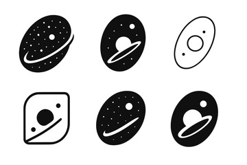 Expanse Logo Variations. Expanse. Icon set. Set Logo of Expanse: vast cosmic field. harmonious logo variations of the same emblematic concept, each with