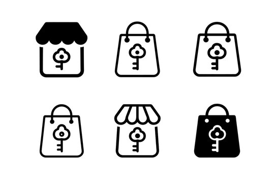 Niche Business Logo Set. Business ideas for niche markets. Icon set. Set Logo of niche business ideas: online store with unique items. harmonious