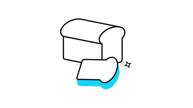 Bread animated icon video