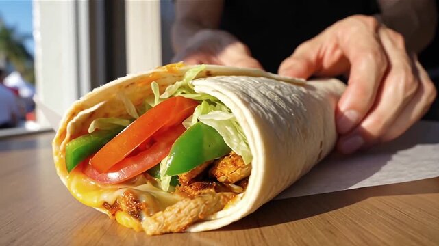 close up of a woman holding a sandwich