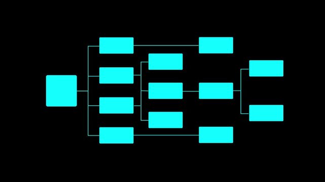 Abstract glowing workflow diagram overlay. Business process mapping and data structure visualization. Motion graphics of net box concept.