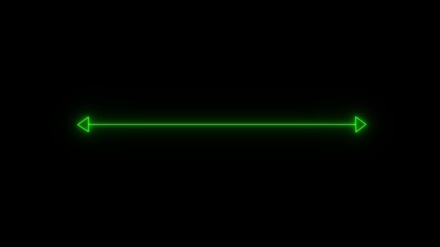 Glowing neon measuring distance length dotted line animation. Motion graphics of neon horizontal line