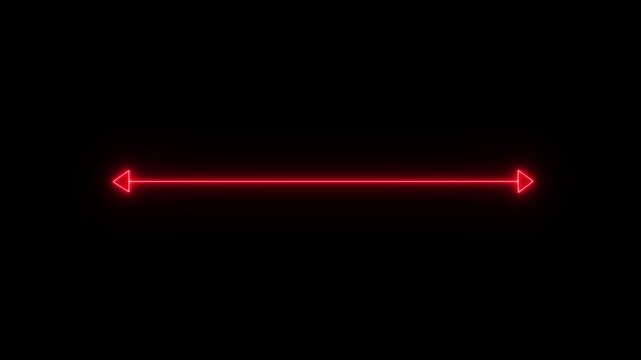 Glowing neon measuring distance length dotted line animation. Motion graphics of neon horizontal line