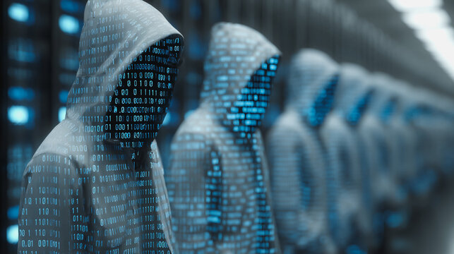 Hackers are planning to hack and attack Zeroday networks and cyber security systems in Smart digital city with Data center on cloud cyber security and Blue Binary Data Software Programming Code