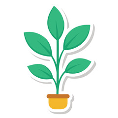 plant sticker on white background