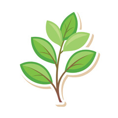 plant sticker on white background