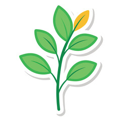 plant sticker on white background