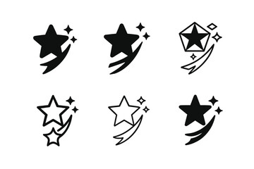 Fototapeta premium Constellation Logo Variations. Constellations. Icon set. Set Logo of constellations: star and comet trail. harmonious logo variations of the same emblematic