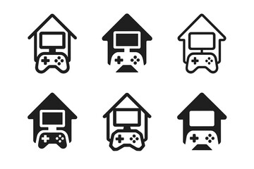 Fototapeta premium Interactive Icon Set. Interactive home entertainment experiences. Icon set. Set Logo of interactive home entertainment experiences: multi-device experience.