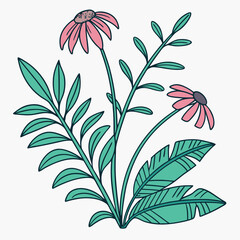 plant sticker on white background