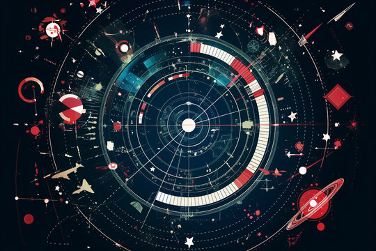 Vintage Retro Generative AI Data Visualization With Infographic Graphs Charts And Analytics Design Elements For Creative Information Display