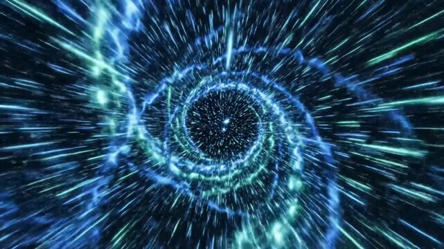 Hyperspace portal swirling toward starlight oblivion