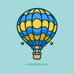 Obraz premium Cute Hot Air Balloon Cartoon Vector Art, Illustration and Graphic