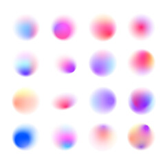 Colorful gradient circle with subtle noise overlay. Abstract watercolor blur mesh on isolated transparent background. Round shape PNG.