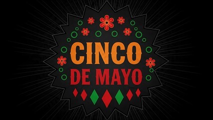 Fototapeta premium Celebrate Cinco de Mayo with Vibrant Fiesta Artwork Featuring Floral Accents and Festive Colors Inviting Party Atmosphere and Cultural Richness For Mexican Holiday