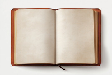 Naklejka premium Open Notebook Flat Lay Isolated