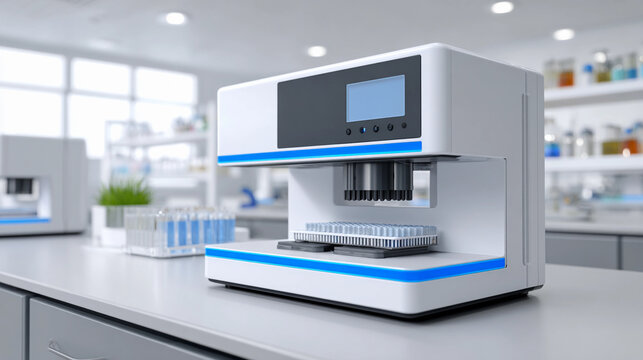 Modern laboratory equipment in a clean research environment for scientific experiments and analysis showcasing precision and technology