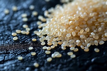 Uncooked rice kernels detailed high resolution picture