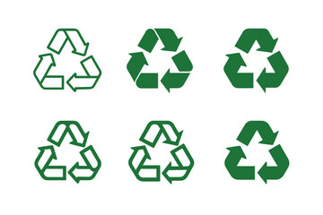 Obraz premium Sustainable Icon Variations. Sustainable living tips. Icon set. Set Logo of recycling symbol. harmonious logo variations of the same emblematic concept