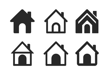 Fototapeta premium Playhouse Logo Variations. Outdoor playhouse. Icon set. Set Logo of outdoor playhouse: playhouse door and roof. harmonious logo variations of the