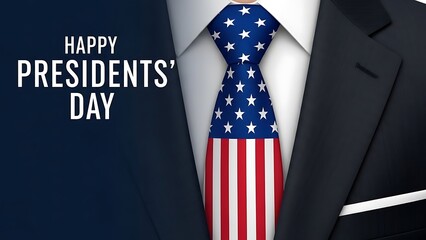 Celebrating Presidents Day with American Flag Tie and Business Attire a Symbol of Patriotism and Leadership Expressing National Pride and Commemoration on this Important Holiday