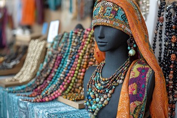 Vibrant ethnic jewelry collection high resolution picture