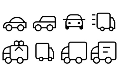 Hand Drawn Transportation and Vehicle Icons Collection Doodle Vector Set