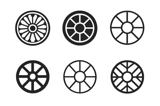 King Arthur Logo Set. King Arthur's legends. Icon set. Set Logo of King Arthur's legends: Round Table. harmonious logo variations of the same emblematic