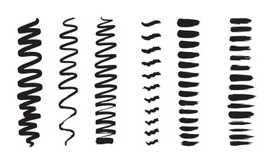 Vector Paint and Ink Brush Elements for Design Decoration and Graphic Overlays
