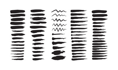 Vector Paint and Ink Brush Elements for Design Decoration and Graphic Overlays