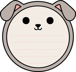 Cute Dog Face Notepad Icon

