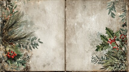 print able scrapebook page, Christmas theme old paper grungy style