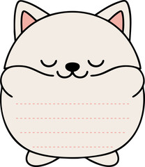 Cute White Cat Face Notepad Icon