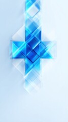 Geometric Cross of Healing: A mesmerizing display of geometric shapes coalesces into a vibrant blue cross, radiating an aura of hope and healthcare symbol.